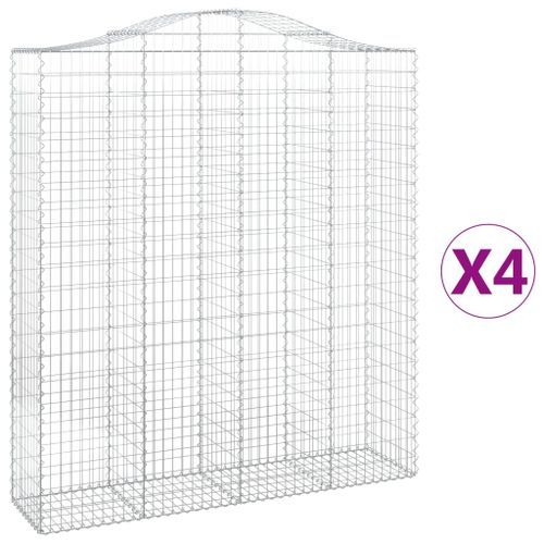 Paniers à gabions arqués 4 pcs 200x50x220/240 cm Fer galvanisé - Photo n°2; ?>