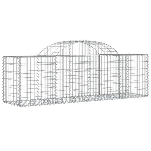 Paniers à gabions arqués 4 pcs 200x50x60/80 cm Fer galvanisé - Photo n°3; ?>