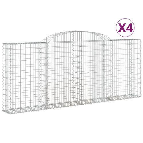 Paniers à gabions arqués 4 pcs 300x30x120/140 cm fer galvanisé - Photo n°2; ?>