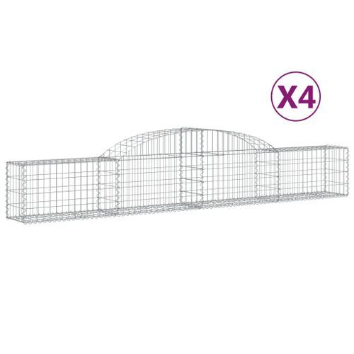 Paniers à gabions arqués 4 pcs 300x30x40/60 cm fer galvanisé - Photo n°2; ?>