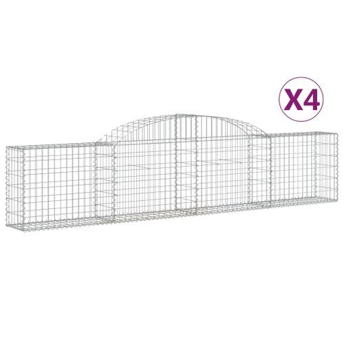 Paniers à gabions arqués 4 pcs 300x30x60/80 cm Fer galvanisé - Photo n°2; ?>