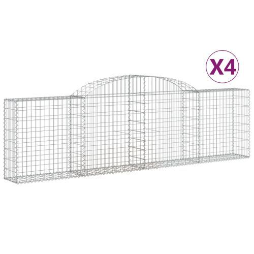 Paniers à gabions arqués 4 pcs 300x30x80/100 cm fer galvanisé - Photo n°2; ?>