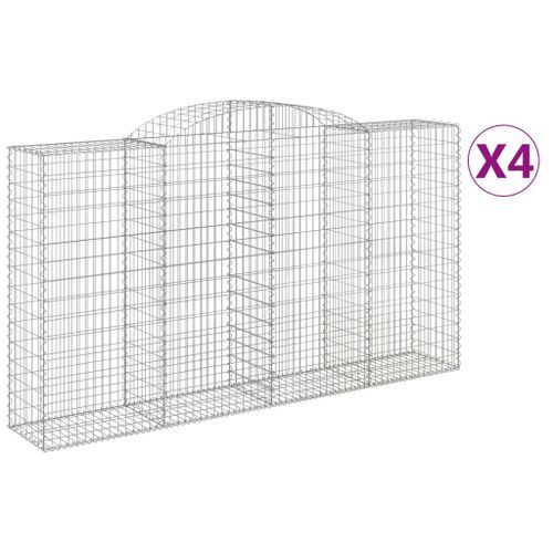 Paniers à gabions arqués 4 pcs 300x50x160/180 cm fer galvanisé - Photo n°2; ?>