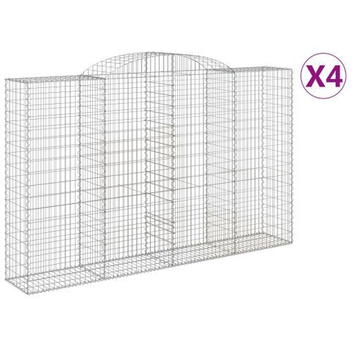 Paniers à gabions arqués 4 pcs 300x50x180/200 cm fer galvanisé - Photo n°2; ?>