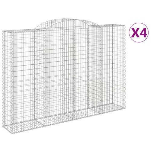 Paniers à gabions arqués 4 pcs 300x50x200/220 cm fer galvanisé - Photo n°2; ?>