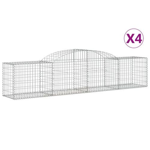 Paniers à gabions arqués 4 pcs 300x50x60/80 cm fer galvanisé - Photo n°2; ?>