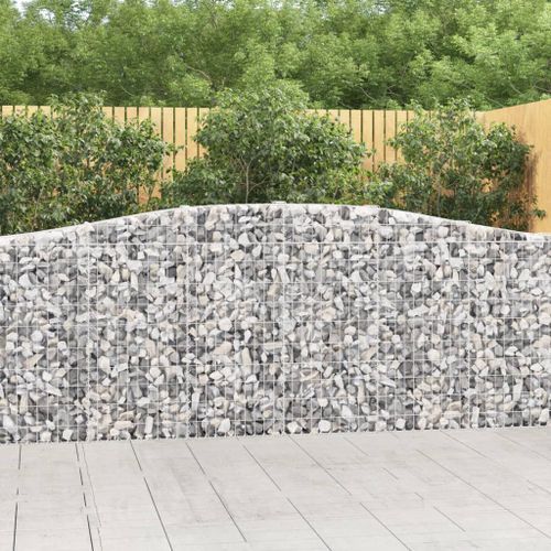 Paniers à gabions arqués 4 pcs 400x30x100/120 cm Fer galvanisé - Photo n°2; ?>