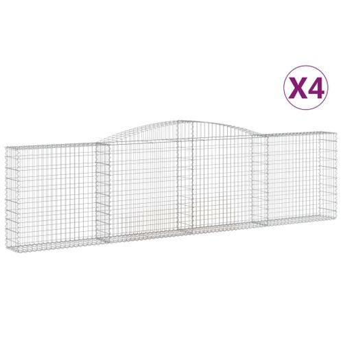 Paniers à gabions arqués 4 pcs 400x30x100/120 cm Fer galvanisé - Photo n°2; ?>