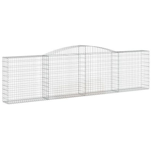 Paniers à gabions arqués 4 pcs 400x30x100/120 cm Fer galvanisé - Photo n°3; ?>