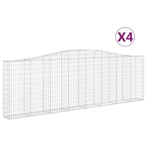 Paniers à gabions arqués 4 pcs 400x30x120/140 cm Fer galvanisé - Photo n°2; ?>