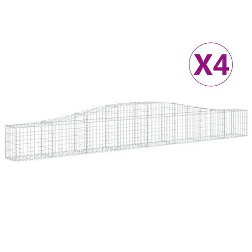 Paniers à gabions arqués 4 pcs 400x30x40/60 cm Fer galvanisé - Photo n°2; ?>