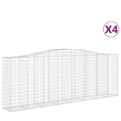 Paniers à gabions arqués 4 pcs 400x50x140/160 cm Fer galvanisé - Photo n°2; ?>