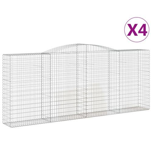 Paniers à gabions arqués 4 pcs 400x50x160/180 cm fer galvanisé - Photo n°2; ?>