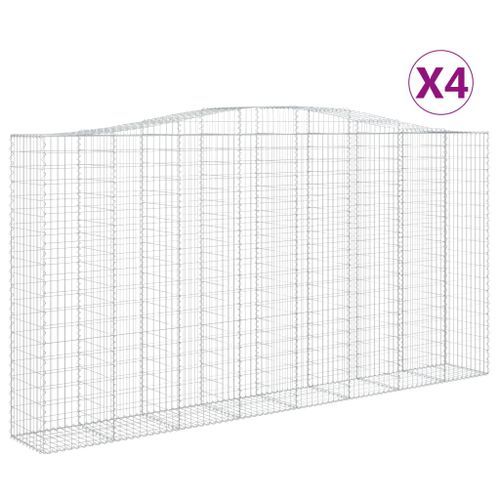 Paniers à gabions arqués 4 pcs 400x50x200/220 cm Fer galvanisé - Photo n°2; ?>