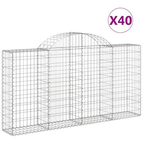 Paniers à gabions arqués 40 pcs 200x30x100/120 cm Fer galvanisé - Photo n°2; ?>