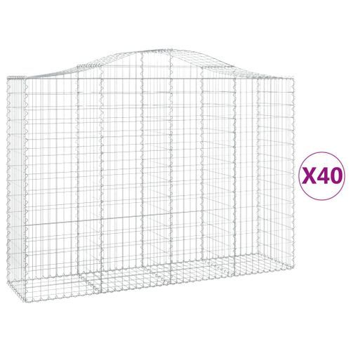 Paniers à gabions arqués 40 pcs 200x50x140/160 cm Fer galvanisé - Photo n°2; ?>