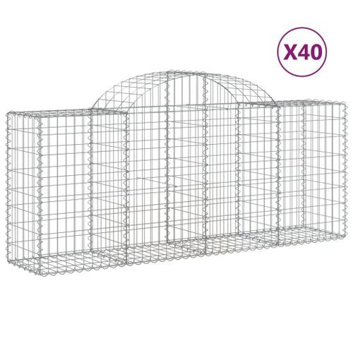 Paniers à gabions arqués 40 pcs 200x50x80/100 cm Fer galvanisé - Photo n°2; ?>