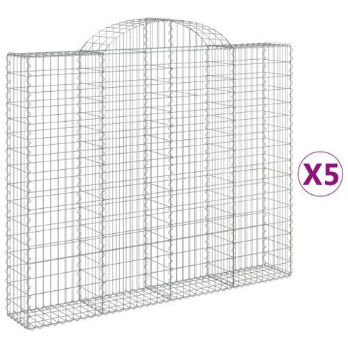 Paniers à gabions arqués 5 pcs 200x30x160/180 cm Fer galvanisé - Photo n°2; ?>