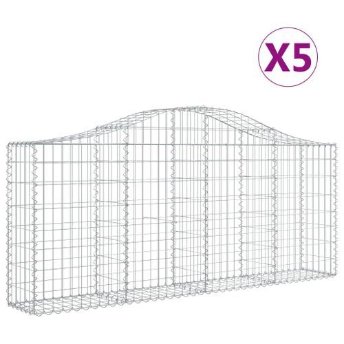 Paniers à gabions arqués 5 pcs 200x30x80/100 cm Fer galvanisé - Photo n°2; ?>