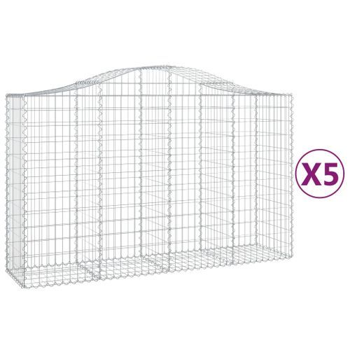 Paniers à gabions arqués 5 pcs 200x50x120/140 cm Fer galvanisé - Photo n°2; ?>