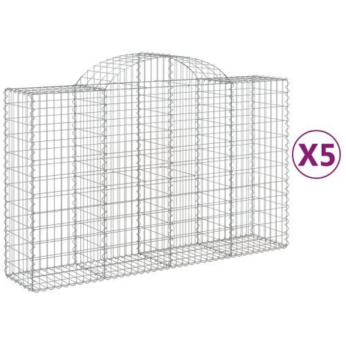 Paniers à gabions arqués 5 pcs 200x50x120/140 cm Fer galvanisé - Photo n°2; ?>