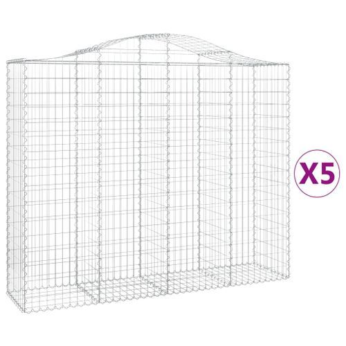 Paniers à gabions arqués 5 pcs 200x50x160/180 cm Fer galvanisé - Photo n°2; ?>