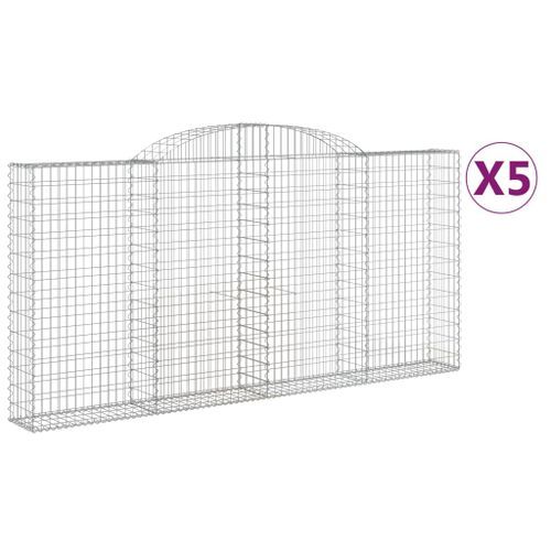 Paniers à gabions arqués 5 pcs 300x30x140/160 cm fer galvanisé - Photo n°2; ?>