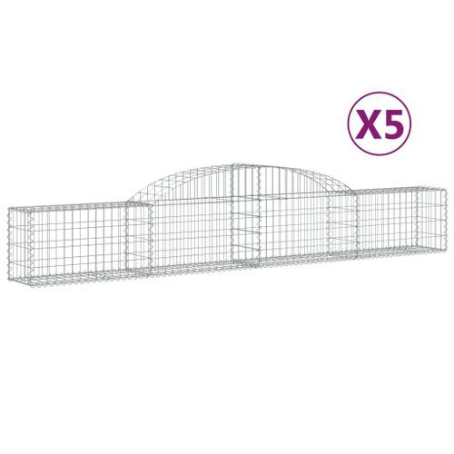 Paniers à gabions arqués 5 pcs 300x30x40/60 cm fer galvanisé - Photo n°2; ?>