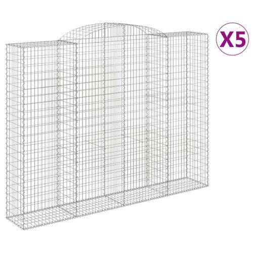 Paniers à gabions arqués 5 pcs 300x50x220/240 cm fer galvanisé - Photo n°2; ?>