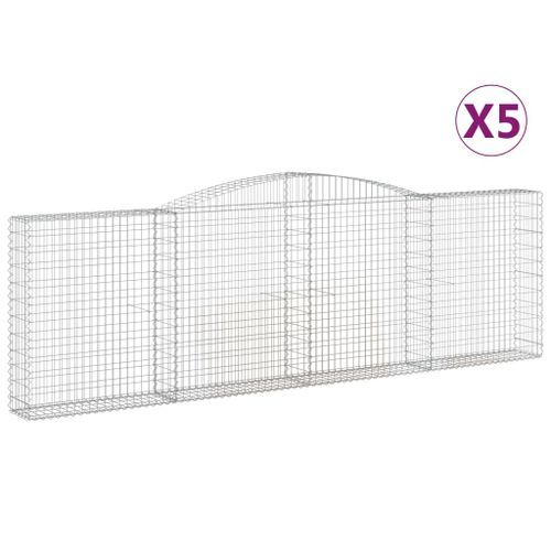 Paniers à gabions arqués 5 pcs 400x30x120/140 cm Fer galvanisé - Photo n°2; ?>