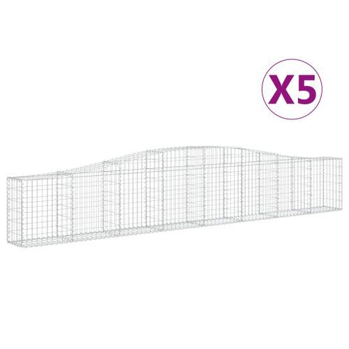 Paniers à gabions arqués 5 pcs 400x30x60/80 cm Fer galvanisé - Photo n°2; ?>