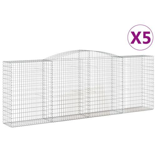 Paniers à gabions arqués 5 pcs 400x50x140/160 cm Fer galvanisé - Photo n°2; ?>