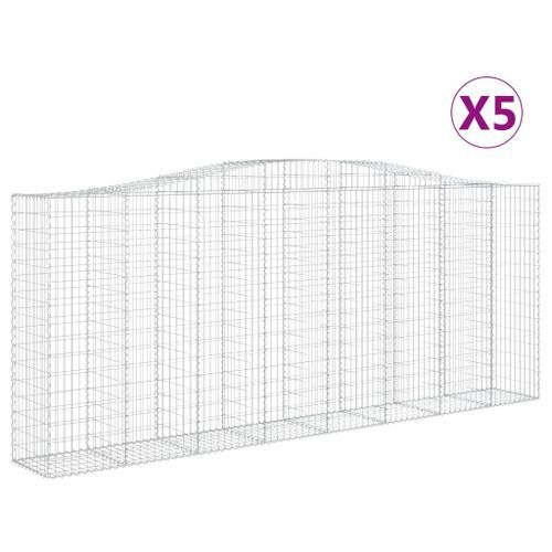 Paniers à gabions arqués 5 pcs 400x50x160/180 cm fer galvanisé - Photo n°2; ?>