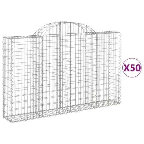 Paniers à gabions arqués 50 pcs 200x30x120/140 cm Fer galvanisé - Photo n°2; ?>