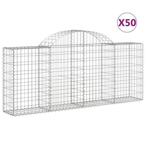 Paniers à gabions arqués 50 pcs 200x30x80/100 cm Fer galvanisé - Photo n°2; ?>