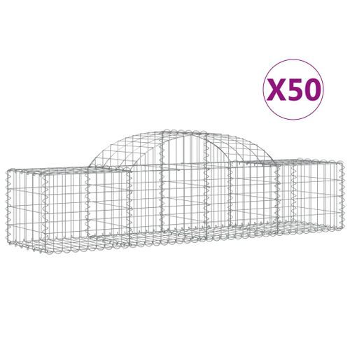 Paniers à gabions arqués 50 pcs 200x50x40/60 cm fer galvanisé - Photo n°2; ?>