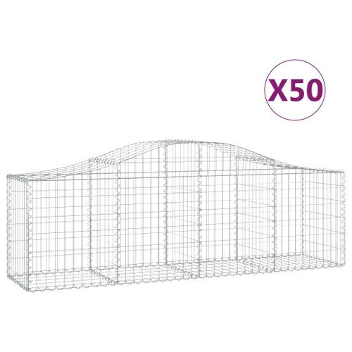 Paniers à gabions arqués 50 pcs 200x50x60/80 cm fer galvanisé - Photo n°2; ?>