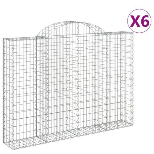 Paniers à gabions arqués 6 pcs 200x30x140/160 cm Fer galvanisé - Photo n°2; ?>