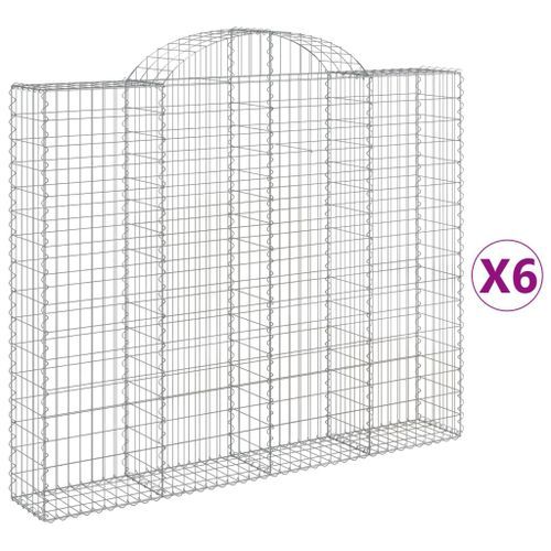 Paniers à gabions arqués 6 pcs 200x30x160/180 cm Fer galvanisé - Photo n°2; ?>