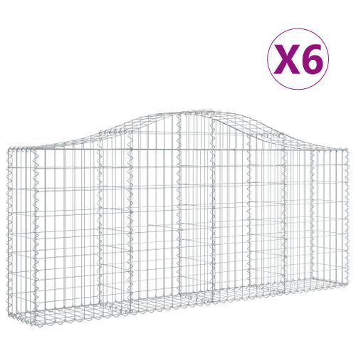 Paniers à gabions arqués 6 pcs 200x30x80/100 cm Fer galvanisé - Photo n°2; ?>