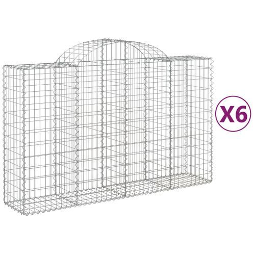 Paniers à gabions arqués 6 pcs 200x50x120/140 cm Fer galvanisé - Photo n°2; ?>