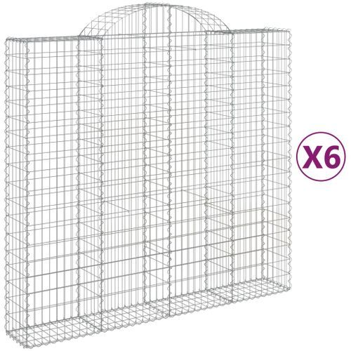 Paniers à gabions arqués 6 pcs 200x50x180/200 cm Fer galvanisé - Photo n°2; ?>