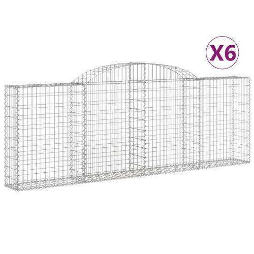 Paniers à gabions arqués 6 pcs 300x30x100/120 cm fer galvanisé - Photo n°2; ?>