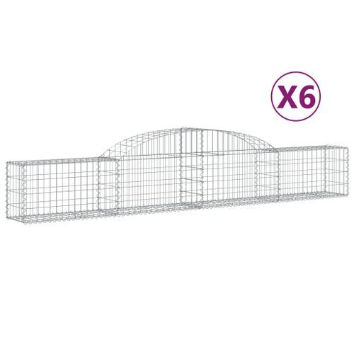 Paniers à gabions arqués 6 pcs 300x30x40/60 cm fer galvanisé - Photo n°2; ?>