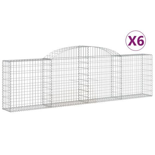 Paniers à gabions arqués 6 pcs 300x30x80/100 cm fer galvanisé - Photo n°2; ?>