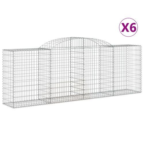 Paniers à gabions arqués 6 pcs 300x50x100/120 cm fer galvanisé - Photo n°2; ?>