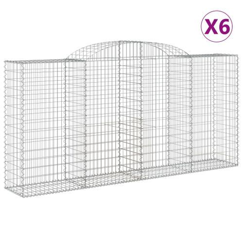 Paniers à gabions arqués 6 pcs 300x50x140/160 cm fer galvanisé - Photo n°2; ?>