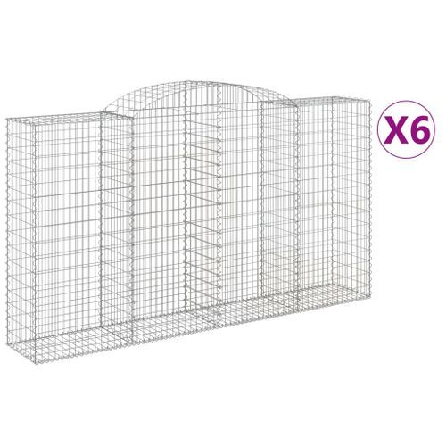 Paniers à gabions arqués 6 pcs 300x50x160/180 cm fer galvanisé - Photo n°2; ?>