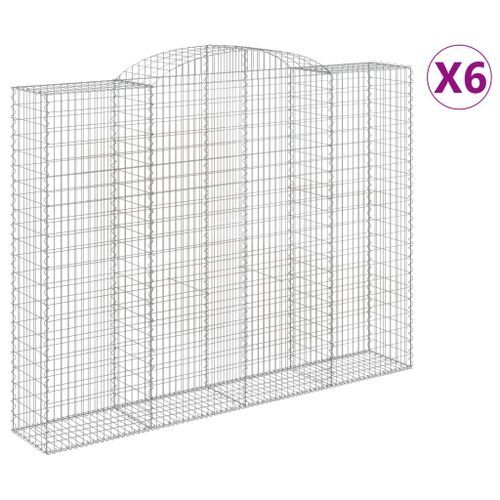 Paniers à gabions arqués 6 pcs 300x50x220/240 cm fer galvanisé - Photo n°2; ?>