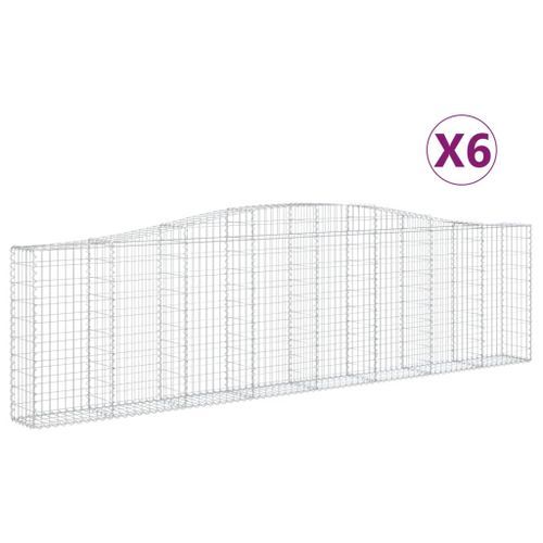 Paniers à gabions arqués 6 pcs 400x30x100/120 cm Fer galvanisé - Photo n°2; ?>